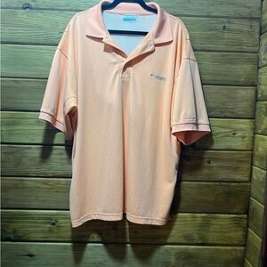 Columbia Orange Polo Shirt Casual Short-Sleeve Size XL